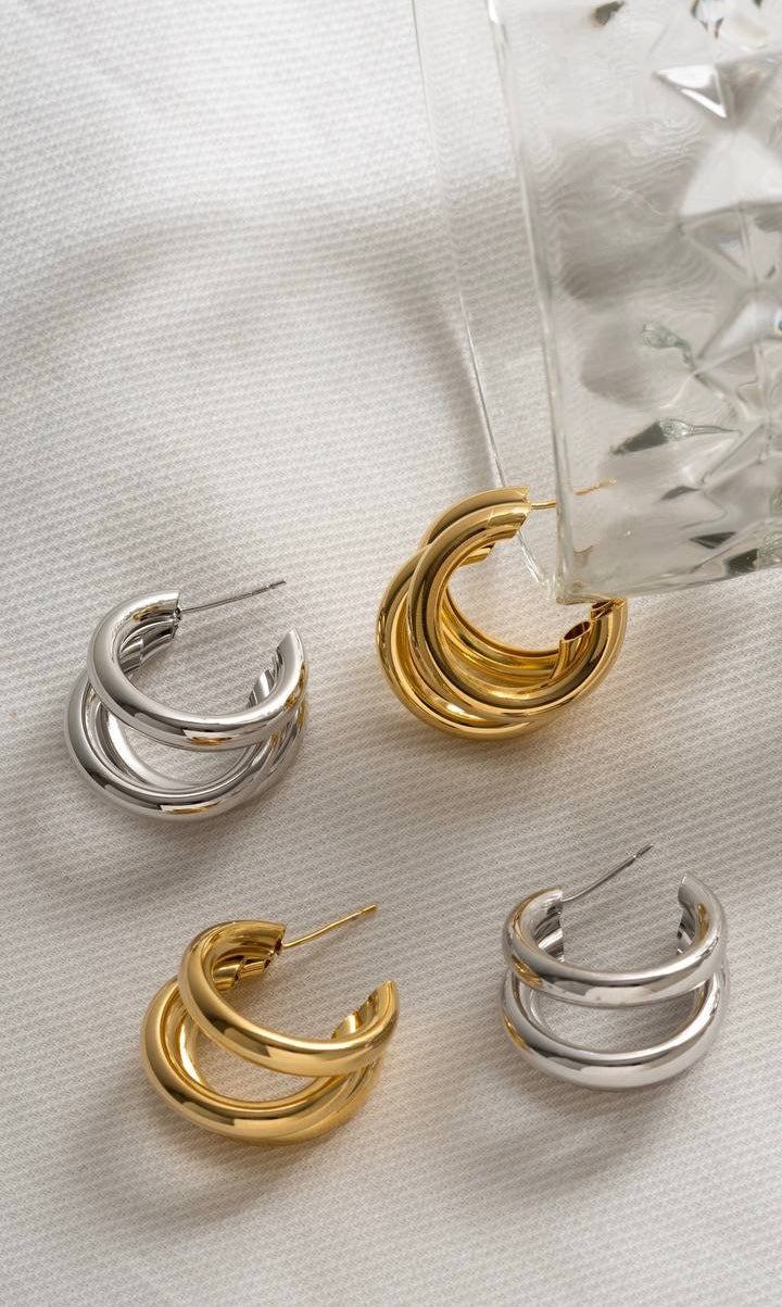 Triple Hoop Earring