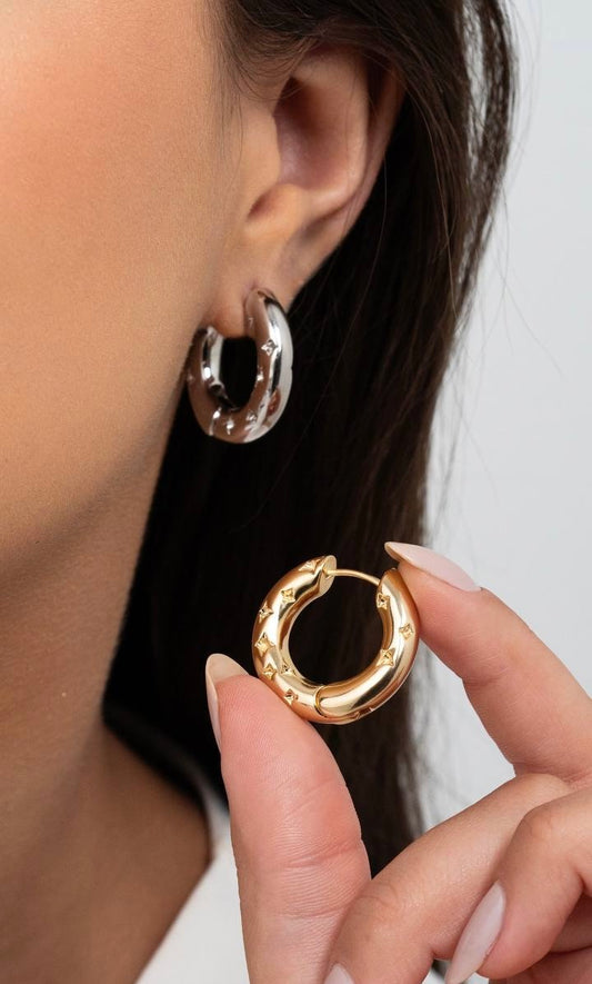 Michelle Textured Hoop Earring