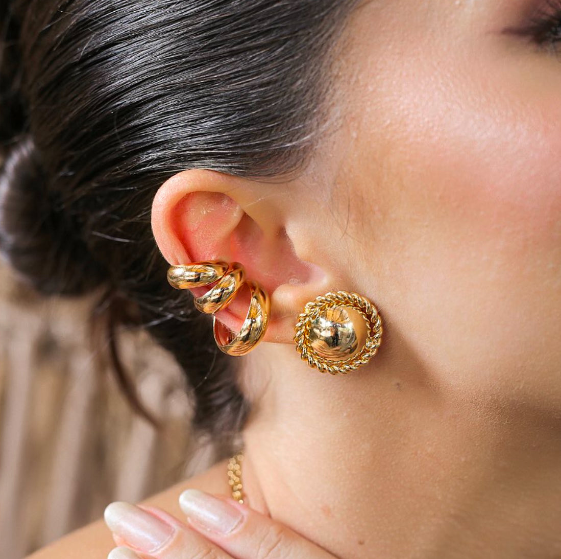 Liz Button Earring